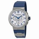 Ulysse Nardin Marine Chronograph White Dial Blue Rubber Men's Watch 15031503-60