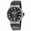 Ulysse Nardin Marine Chronometer Black Dial Stainless Steel Titanium Automatic Men's Watch 1183-122-3-42-V2