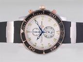 Ulysse Nardin Marine Collection 266-33-3A/90 Rose Gold Case 46mm White Dial Watch