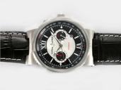 Ulysse Nardin Marine Collection 353-66/323 Round Black Crocodile Leather Strap Watch