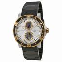 Ulysse Nardin Maxi Marine Diver Silver Dial Titanium Rose Gold Men's Watch 265-90-3C-91
