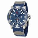 Ulysse Nardin Maxi Marine Diver Titanium Blue Dial Blue Rubber Men's Watch 263-90-3-93