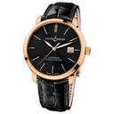 Ulysse Nardin San Marco Classico Black Dial 18kt Rose Gold Black Leather Men's Watch 8156-111-2-92