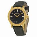 Versace Acron Black Diamond Dial Black Leather Ladies Watch 78Q70S0009-S009