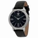 Versace Black Dial Black Leather Ladies Watch M6Q99D008S009
