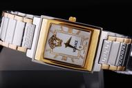 Versace Character Tonneau WLA99D498S009 Rectangle Silver Rose Gold Strap Womens Watch