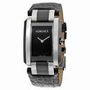 Versace Era Black Dial Black Crocodile Leather Ladies Watch 70Q99D009-S009