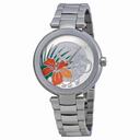 Versace Mystique Silver Hibiscus Dial Stainless Steel Ladies Watch 19Q99D1HI-S099