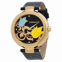 Versace Mystique Tulip Flower Dial Black Leather Ladies Watch 19Q80SD9TU-S009
