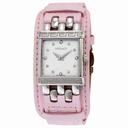 Versace V-Square White Diamond Dial Pink Leather Ladies Watch 61Q99SD001-S111