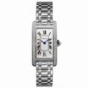 Cartier Tank Americaine 18kt White Gold Diamond Ladies Watch WB7018L1