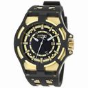 Invicta Reserve Collection Akula GMT Black and Gold Dial Black Polyurethane Men's Watch 0630
