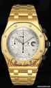 Audemars Piguet ROYAL OAK OFFSHORE YELLOW GOLD ON BRACELET - WHITE DIAL