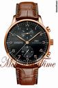 IWC PORTUGUESE CHRONOGRAPH AUTOMATIC ROSE GOLD BLACK DIAL - NEW