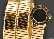 Bulgari 18k Y/G Black Dial Ladies Snake Tubogas B&P BB191T
