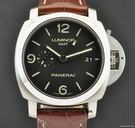 Panerai S/S Black Dial Luminor 44MM 1950 GMT B&P Pam 320