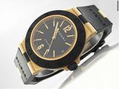 Bulgari Damen "BVLGARI BVLGARI" 750/- Gelbgold / Kautschuc Automatik