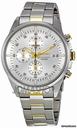 Seiko Silver Dial Chronograph Two Tone Stainless Steel Mens Watch SNDC83