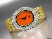 Chopard "Goldbanduhr mit Brillantl��nette und Korallen-Zifferblatt" 1