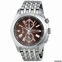 Seiko Chronograph Stainless Steel Brown Dial Mens Watch SNAE51P1