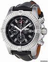 Breitling Super Avenger Black Dial Chronograph Black Leather Strap Mens Watch A1337011-B907BKLT