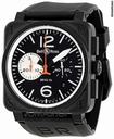 Bell & Ross Aviation Black and White Dial Chronograph Automatic Mens Watch BR0394-BW-CA