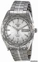 Seiko 5 World Time Silver Dial Stainless Steel Automatic Mens Watch SNZG51