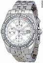 Breitling Chronomat Mother of Pearl Dial Diamond Bezel Mens Watch A1335653-A569SS