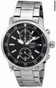 Seiko Black Dial Chronograph Stainless Steel Mens Watch SNN223