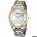 Seiko Silver Dial Two Tone Mens Watch SKP382