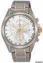 Seiko Chronograph Tachymeter Silver Dial Titanium Mens Watch SNDC95
