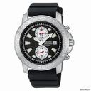 Seiko Black Dial Chronograph Mens Watch SNN203