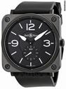 Bell & Ross Aviation Black Dial Black Ceramic Case Unisex Watch BRS-BLK-CER-RUBB