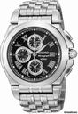 Seiko Black Dial Stainless Steel Mens Watch SNA525