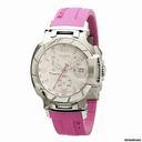 Tissot T-Race White Dial Pink Rubber Ladies Watch T0482171701701