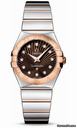Omega Constellation Quartz 27 mm Polished Steel and Red Gold