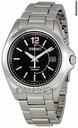 Seiko Stainless Steel Black Dial Kinetic Mens Watch SKA477
