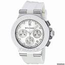 Bulgari Diagono Chronograph White Rubber Mens Watch 101801