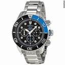 Seiko Solar Divers Black Dial Stainless Steel Mens Watch SSC017