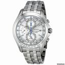 Seiko White Dial Chronograph Tachymeter Mens Watch SNAE81