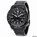 Seiko Black Dial GMT Tachymeter Black PVD Stainless Steel Mens Watch SSA007
