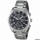 Seiko Chronograph Black Dial Quartz Mens Watch SNN231