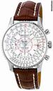 Breitling Montbrilliant Datora Chronograph Brown Crocodile Strap Mens Watch A2133012-G518BRCD