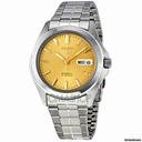 Seiko 5 Automatic Champagne Dial Link Bracelet Mens Watch SNKK91