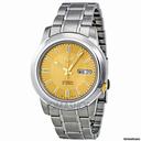 Seiko 5 Automatic Stainless Steel Gold Dial Mens Watch SNKK13