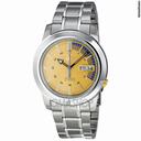 Seiko 5 Automatic Gold Dial Stainless Steel Mens Watch SNKK29