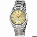 Seiko 5 Automatic Champagne Dial Link Bracelet Mens Watch SNKK69