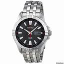 Seiko Black Dial Solar Power Stainless Steel Mens Watch SNE161