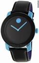 Movado Bold Black Dial Black Leather Strap Unisex Watch 3600016