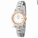 Seiko Silver Dial Rose Gold-tone Bezel Ladies Watch SXDE36